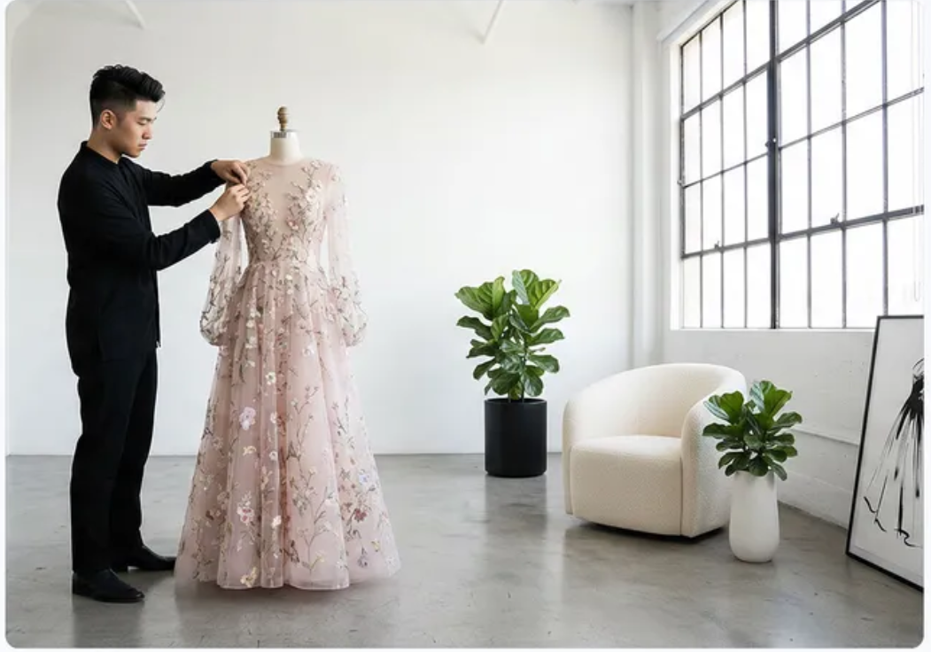 穿着新裙子的人体模型电影感图像 效果展示