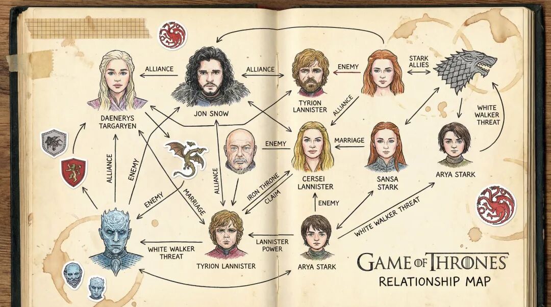 权力的游戏人物关系图 效果展示