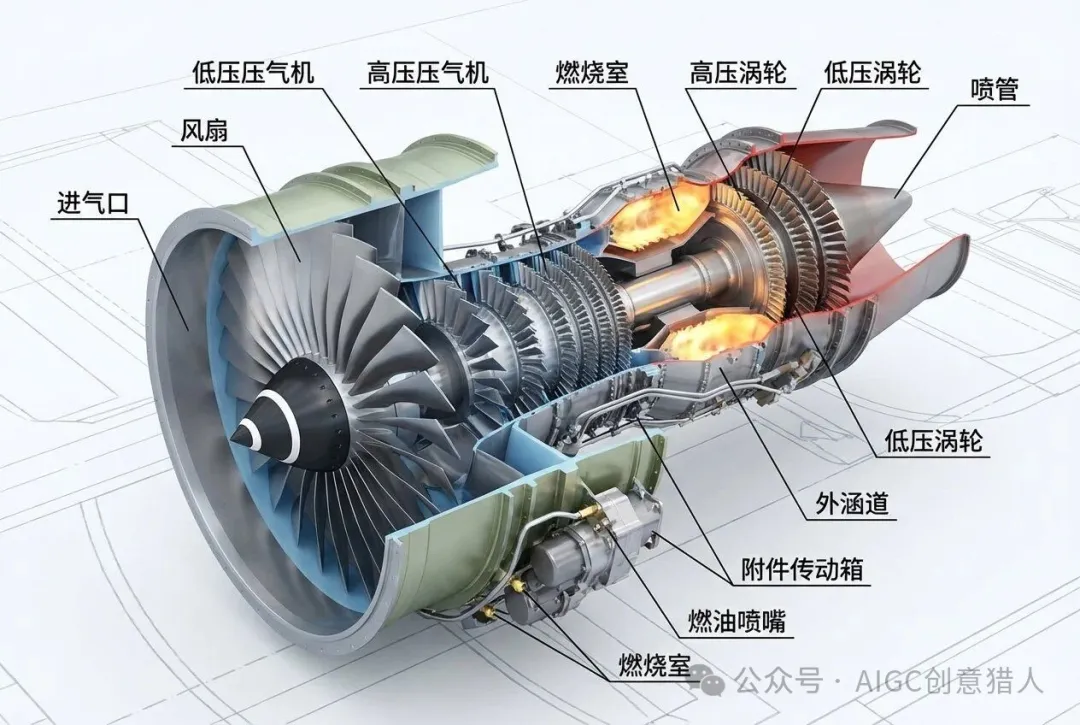航空发动机3D结构透视图 效果展示
