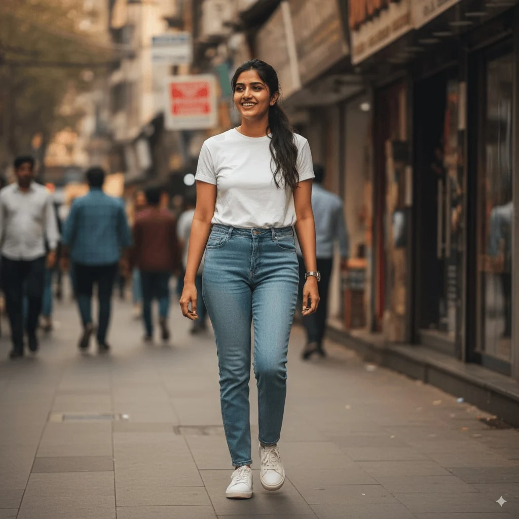 穿着黄色纱丽的柔和阳光肖像 原图