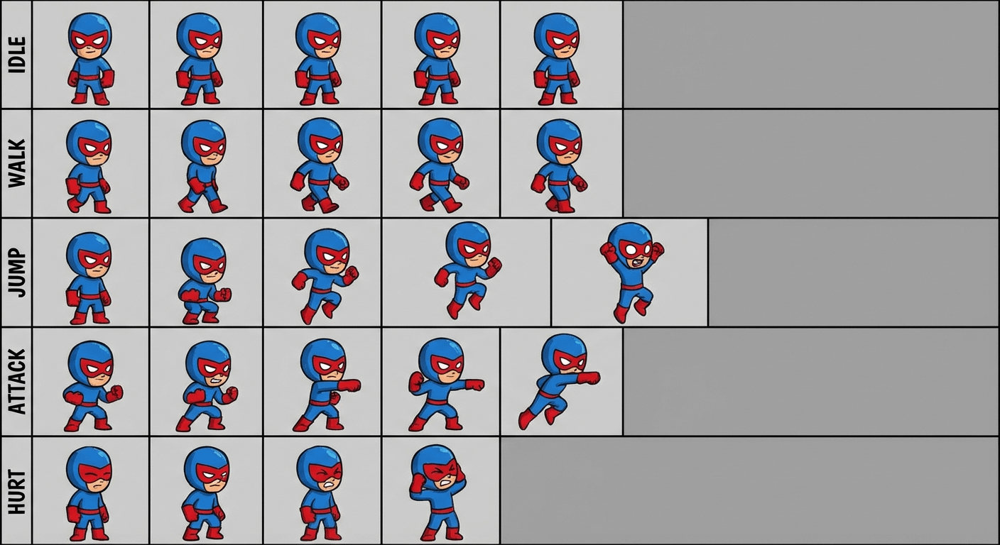 大头超级英雄动作序列图 效果展示