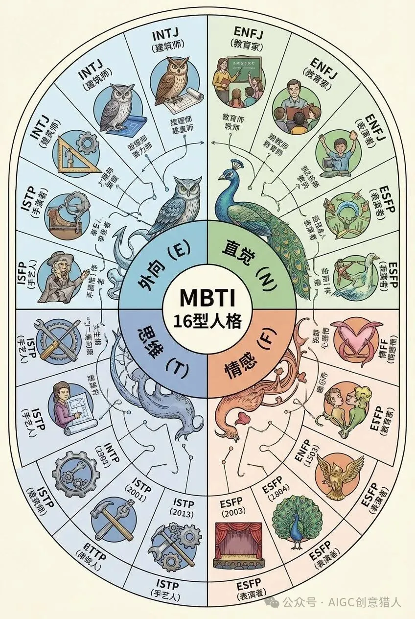 MBTI 16型人格图(中文版) 效果展示