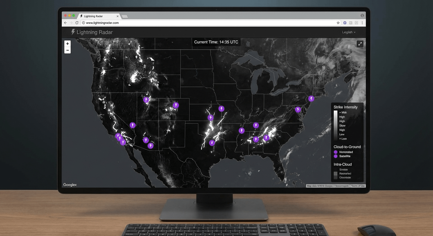 闪电雷达浏览器 UI 效果展示