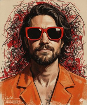 自信男人的大胆抽象肖像 效果展示