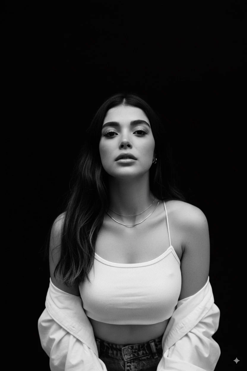 顶视黑白肖像 效果展示