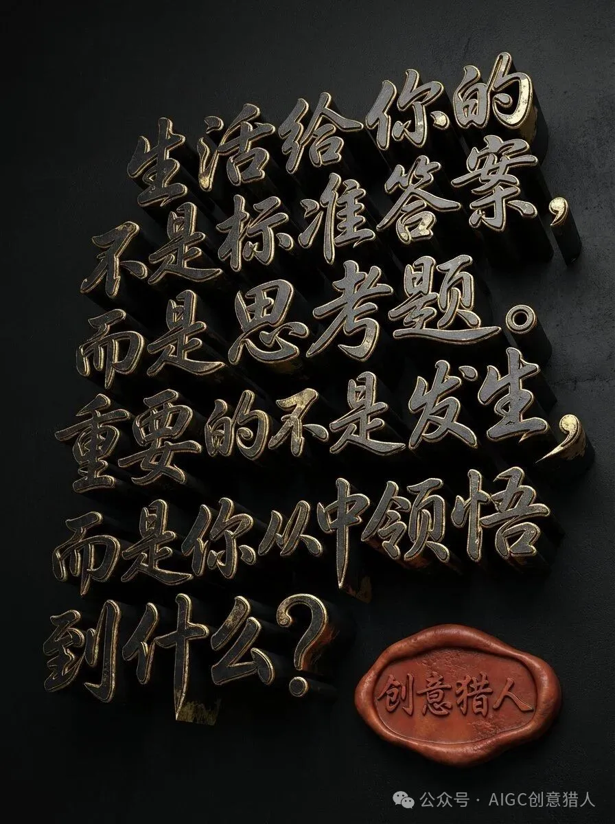 黑金立体3D文字与传统印章设计 效果展示