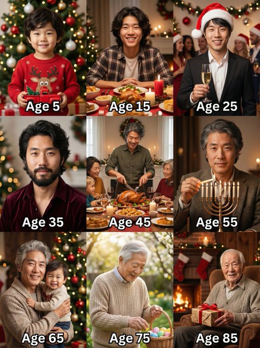 英俊男子庆祝节日的生命周期 效果展示