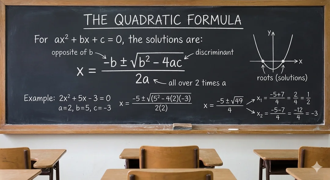 讲解二次公式的教室 效果展示